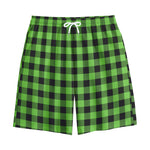 UFO Green And Black Buffalo Check Print Cotton Shorts