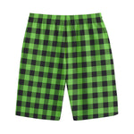 UFO Green And Black Buffalo Check Print Cotton Shorts