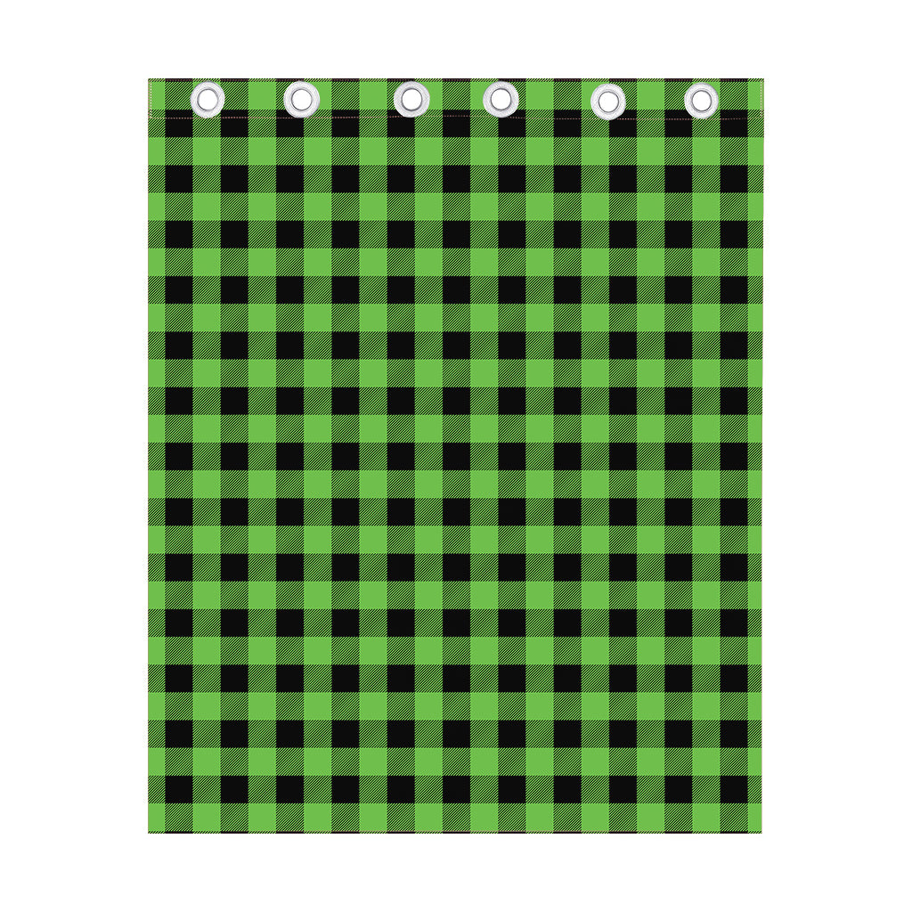 UFO Green And Black Buffalo Check Print Curtain