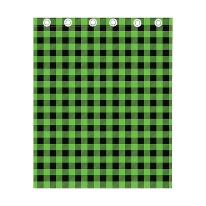 UFO Green And Black Buffalo Check Print Curtain