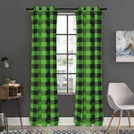 UFO Green And Black Buffalo Check Print Curtain