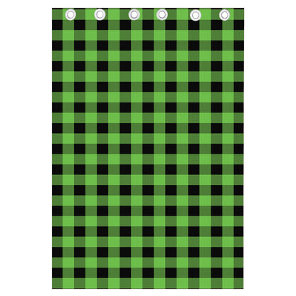 UFO Green And Black Buffalo Check Print Curtain
