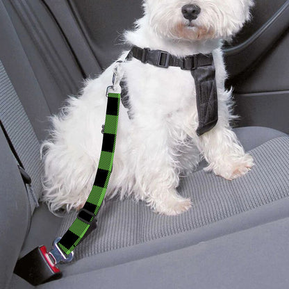 UFO Green And Black Buffalo Check Print Dog Seat Belt