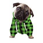 UFO Green And Black Buffalo Check Print Dog Zip Up Hoodie