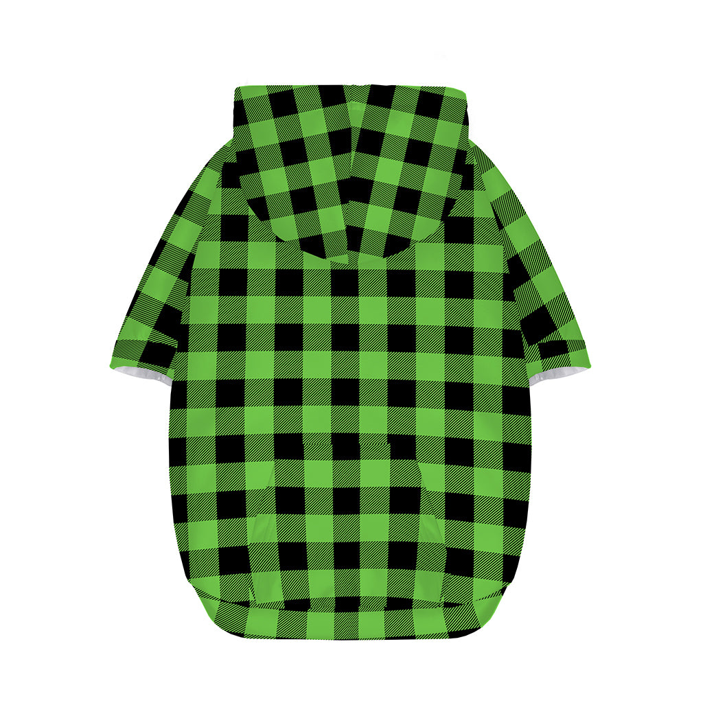 UFO Green And Black Buffalo Check Print Dog Zip Up Hoodie