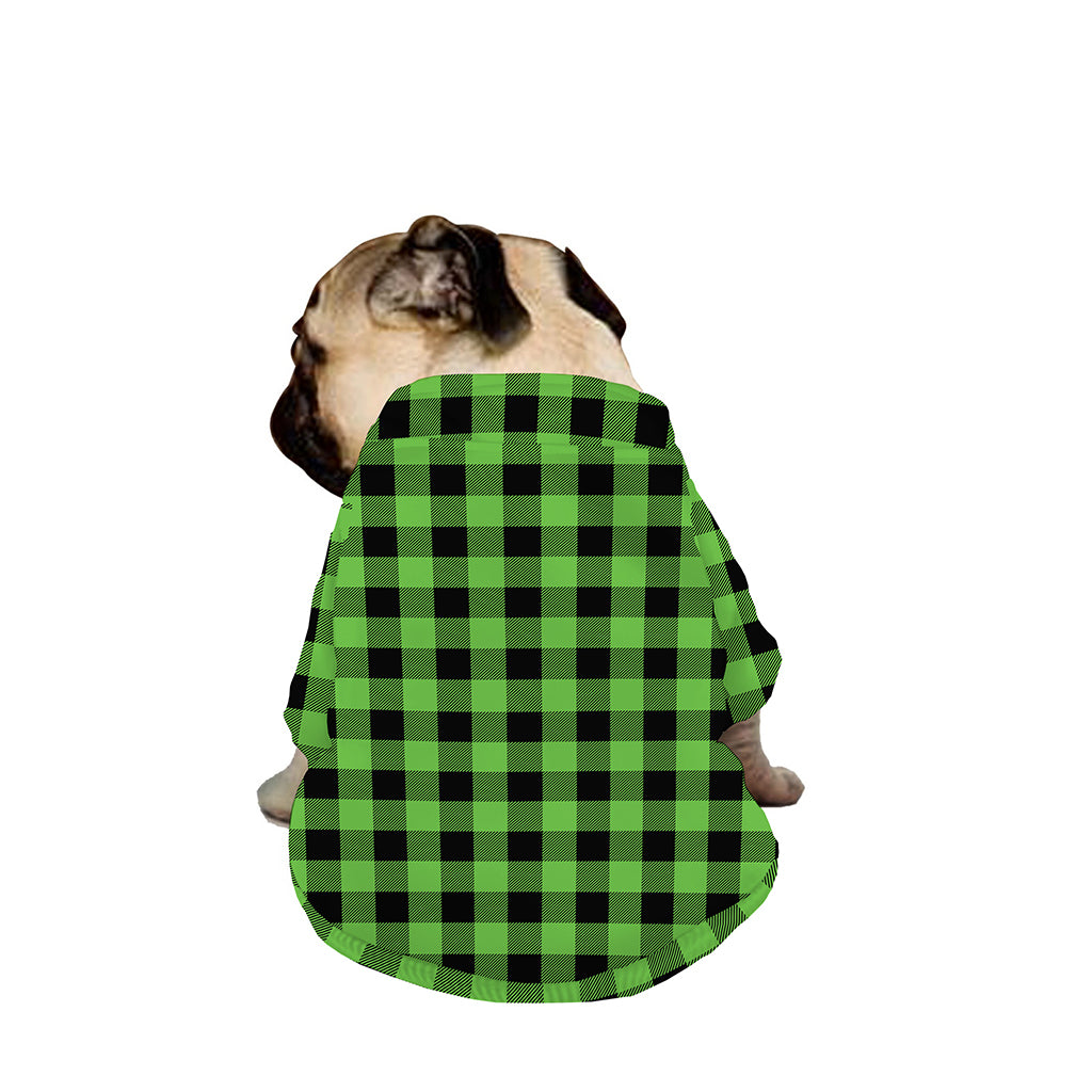 UFO Green And Black Buffalo Check Print Dog Zip Up Jacket