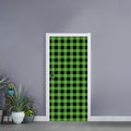 UFO Green And Black Buffalo Check Print Door Sticker