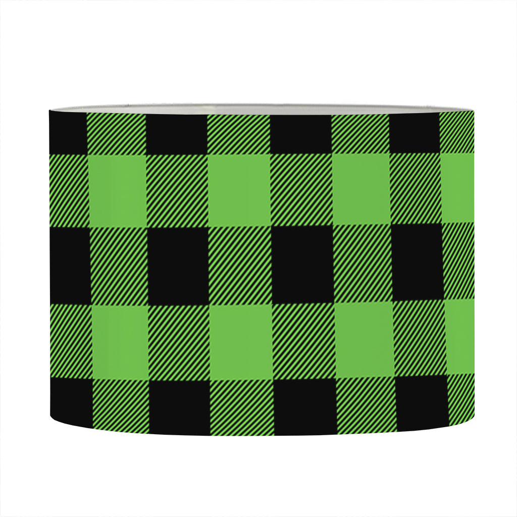 UFO Green And Black Buffalo Check Print Drum Lamp Shade