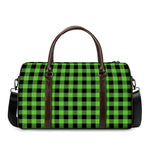 UFO Green And Black Buffalo Check Print Duffle Bag