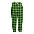 UFO Green And Black Buffalo Check Print Fleece Lined Knit Pants