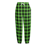 UFO Green And Black Buffalo Check Print Fleece Lined Knit Pants