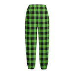 UFO Green And Black Buffalo Check Print Fleece Lined Knit Pants