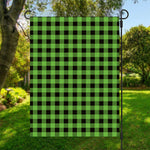 UFO Green And Black Buffalo Check Print Garden Flag
