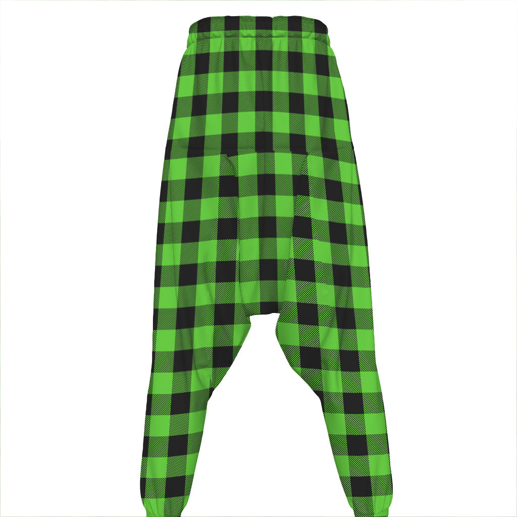 UFO Green And Black Buffalo Check Print Hammer Pants