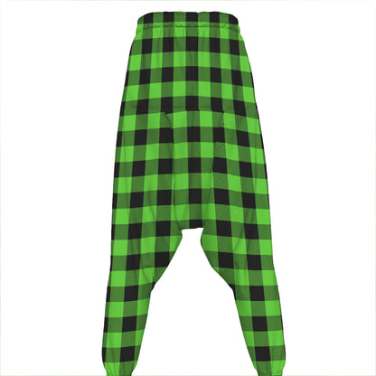 UFO Green And Black Buffalo Check Print Hammer Pants