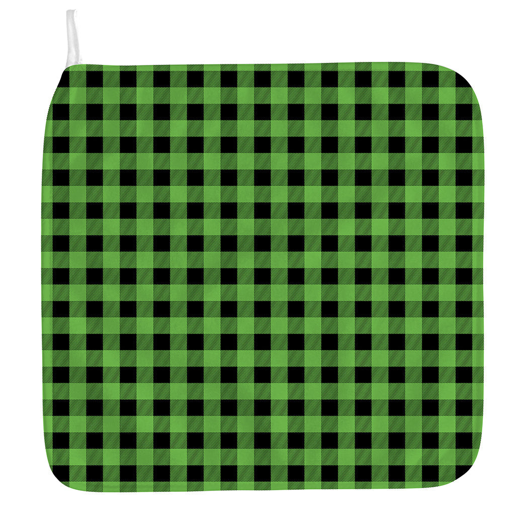 UFO Green And Black Buffalo Check Print Hand Towel