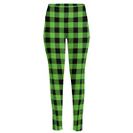 UFO Green And Black Buffalo Check Print High-Waisted Pocket Leggings