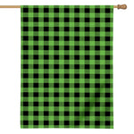 UFO Green And Black Buffalo Check Print House Flag