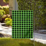 UFO Green And Black Buffalo Check Print House Flag