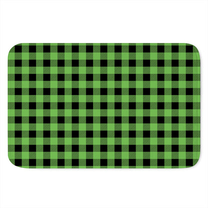 UFO Green And Black Buffalo Check Print Indoor Door Mat