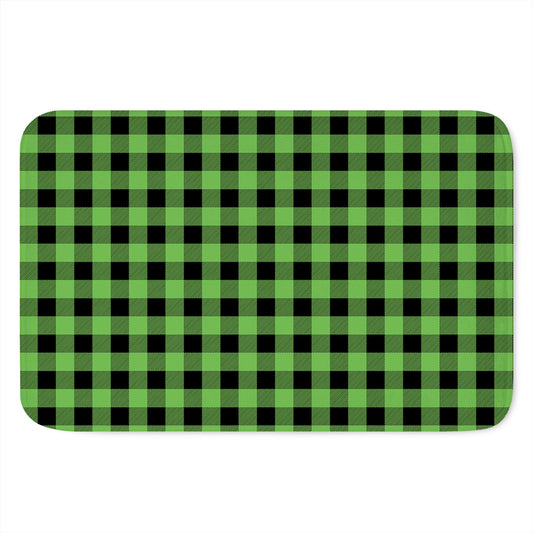 UFO Green And Black Buffalo Check Print Indoor Door Mat