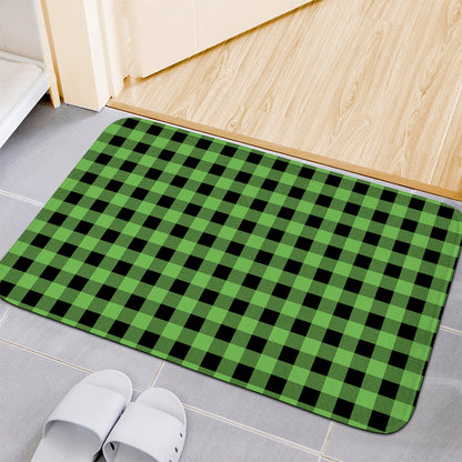 UFO Green And Black Buffalo Check Print Indoor Door Mat