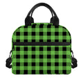 UFO Green And Black Buffalo Check Print Insulated Lunch Bag