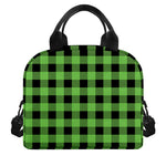 UFO Green And Black Buffalo Check Print Insulated Lunch Bag