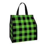 UFO Green And Black Buffalo Check Print Insulated Lunch Tote