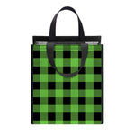 UFO Green And Black Buffalo Check Print Insulated Lunch Tote