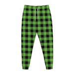 UFO Green And Black Buffalo Check Print Jogger Pants