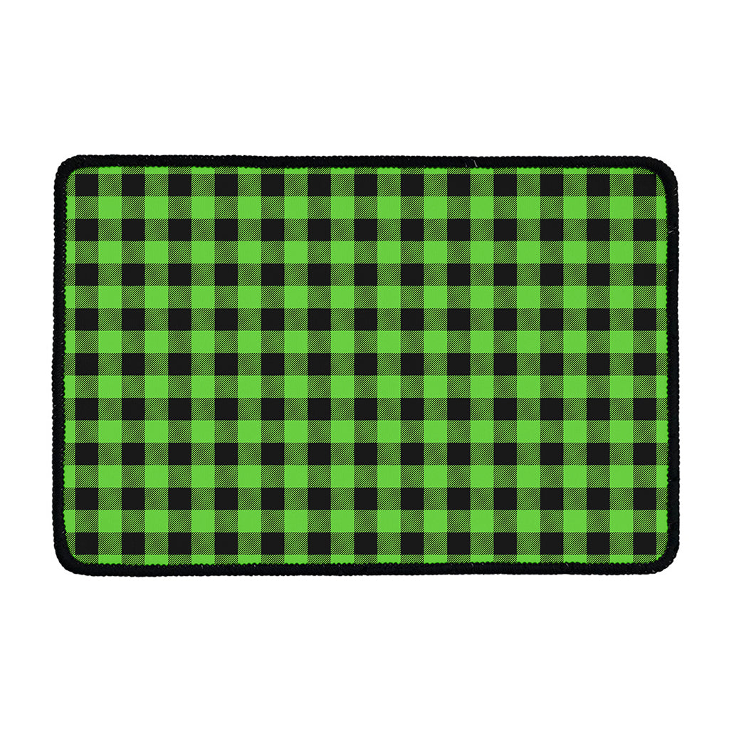UFO Green And Black Buffalo Check Print Kitchen Mat