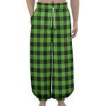 UFO Green And Black Buffalo Check Print Lantern Pants