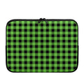 UFO Green And Black Buffalo Check Print Laptop Sleeve