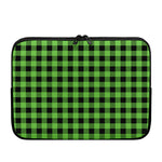 UFO Green And Black Buffalo Check Print Laptop Sleeve