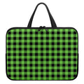 UFO Green And Black Buffalo Check Print Laptop Sleeve With Handle