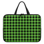 UFO Green And Black Buffalo Check Print Laptop Sleeve With Handle