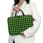 UFO Green And Black Buffalo Check Print Laptop Sleeve With Handle