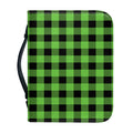 UFO Green And Black Buffalo Check Print Leather Bible Cover