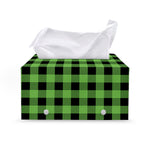 UFO Green And Black Buffalo Check Print Leather Tissue Box Cover
