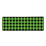 UFO Green And Black Buffalo Check Print Long Kitchen Mat