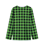 UFO Green And Black Buffalo Check Print Long Sleeve Short Coat