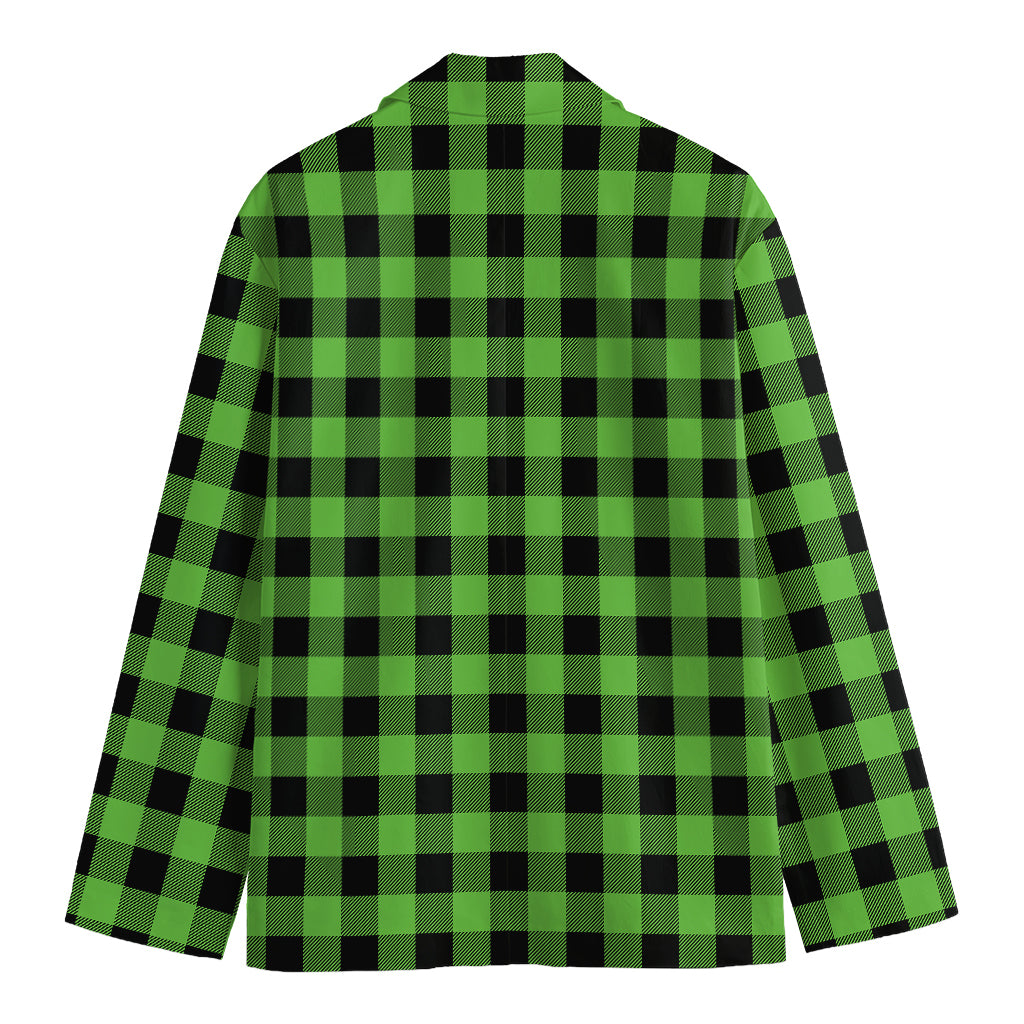 UFO Green And Black Buffalo Check Print Men's Blazer