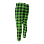 UFO Green And Black Buffalo Check Print Men's Compression Pants