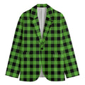 UFO Green And Black Buffalo Check Print Men's Cotton Blazer