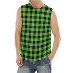 UFO Green And Black Buffalo Check Print Men's Fitness Tank Top