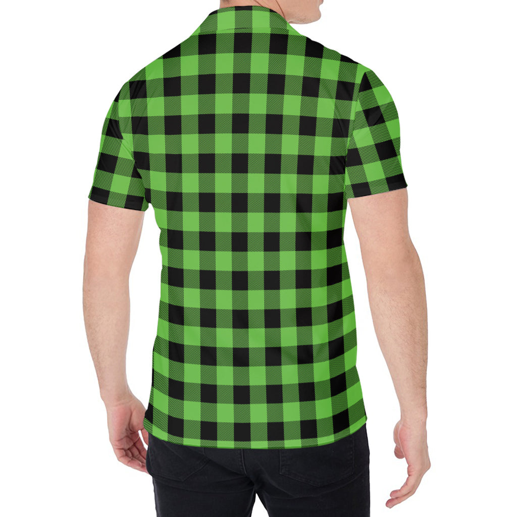 UFO Green And Black Buffalo Check Print Men's Shirt