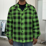 UFO Green And Black Buffalo Check Print Men's Shirt Jacket