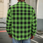 UFO Green And Black Buffalo Check Print Men's Shirt Jacket