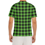 UFO Green And Black Buffalo Check Print Men's Short Sleeve Rash Guard